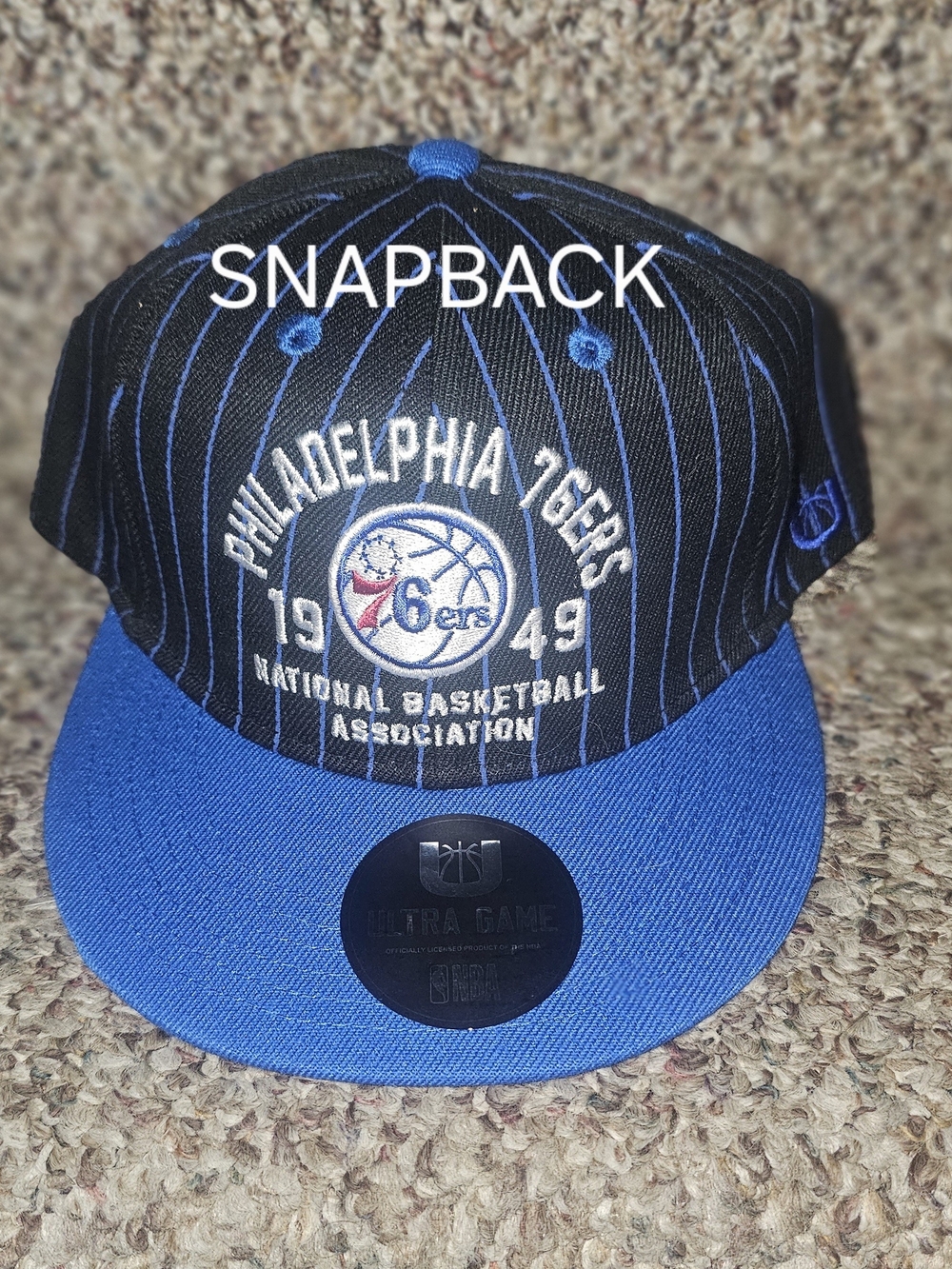Philadelphia 76ers Black & Blue Snapback Hat